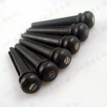 6 шт. белая Акустическая гитара мост штифт из черного дерева с жемчужной раковиной точка, народная гитара давление струны гвозди штыревой конец