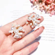 Европа и США, новые преувеличенные модные жемчужные серьги, стразы, серьги для женщин, лучший Вечерний Подарок CE10309