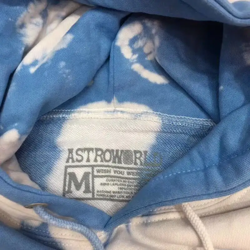  ASTROWORLD Hoodie Tie Dyeing Travis Scott Tour Astronaut Logo ASTROWORLD Hoodies 2019 Men Women Pul