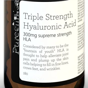 

Hyaluronic Acid Triple Potency alleviate joint pain plump up the skin cells helping to fill in fine lines,Crow feet and wrinkles