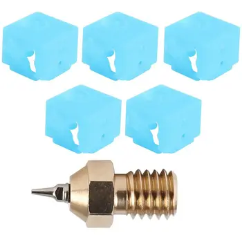 

XCR-NV6 Heated Block Silicone Sock V6 Hot End Nozzle Heat Preservation of Socks (5PCS) with 1 PCS 0.5mm Airbrush Nozzle