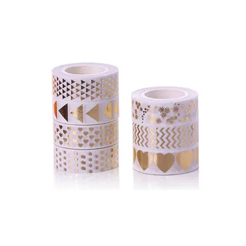 

10M Cute Decorative Gold Foil Washi Tape Candy Dots DIY Scrapbooking Sticker Label Japanese Masking Tape School Office Supply