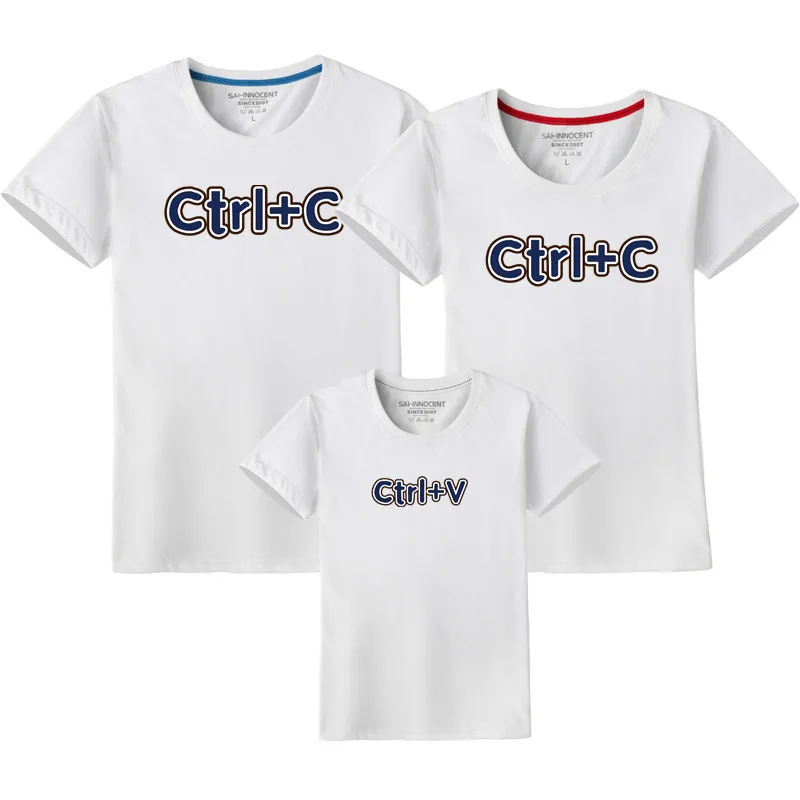 Футболки Ctrl + C сочетающаяся семейная одежда для мамы и меня футболка с коротким