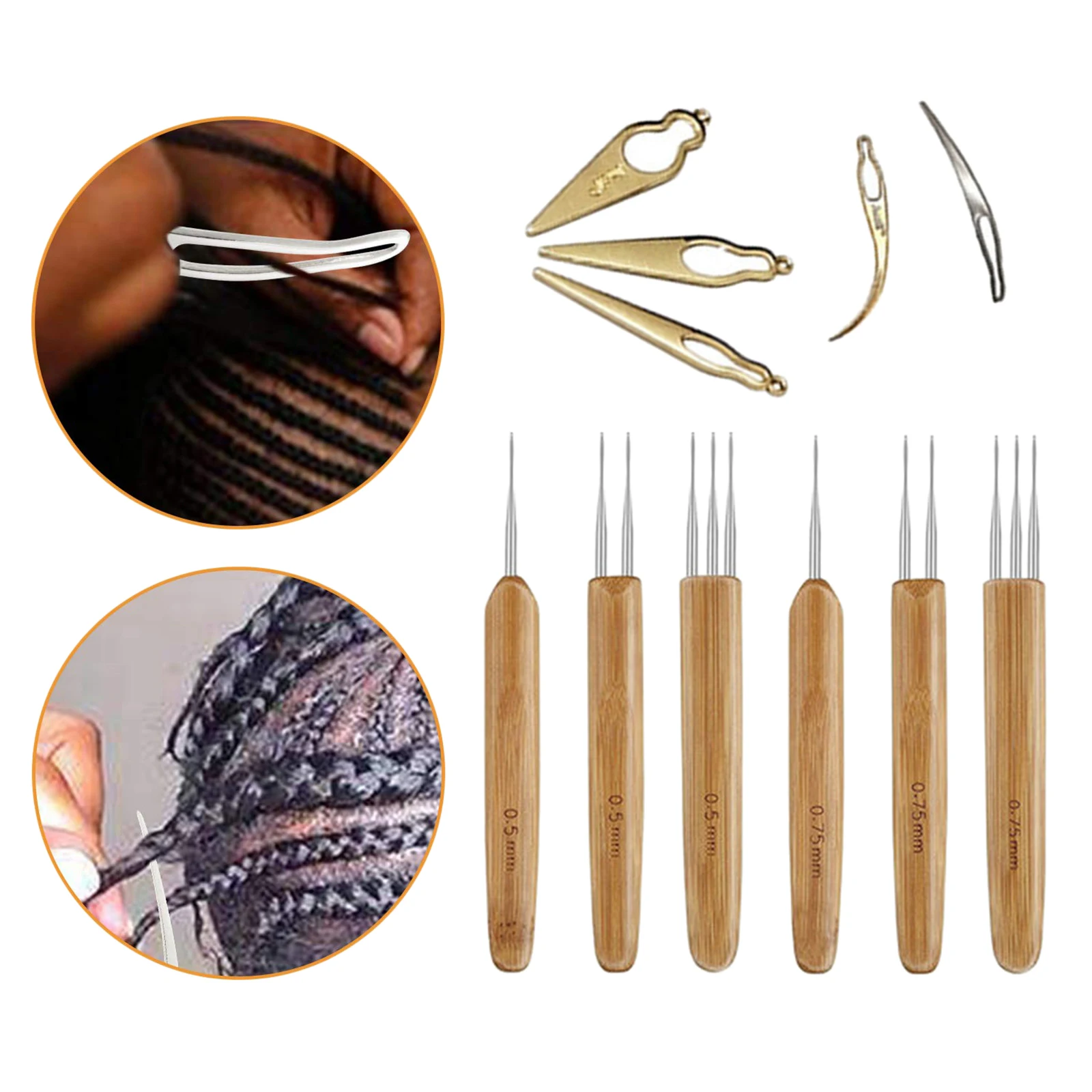 11Pcs/Set Crochet Needle Hooks For Dreadlock Braiding Hair Making