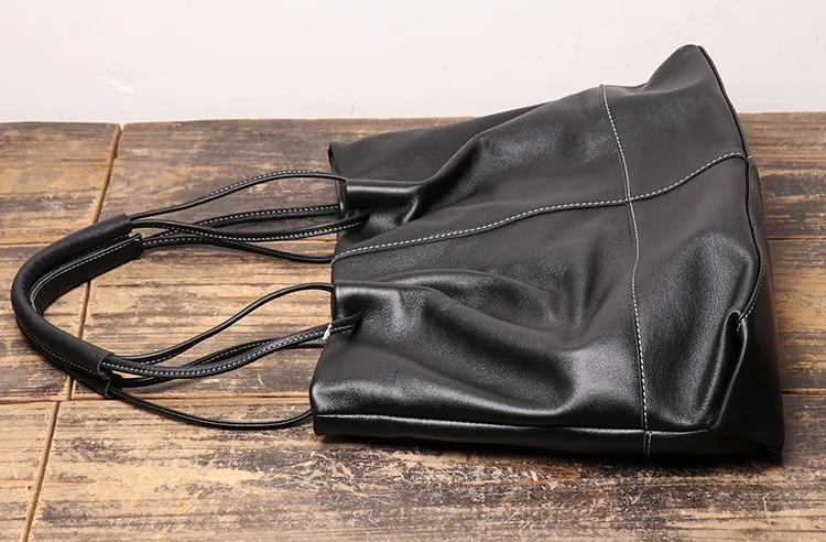 Woosir Leather Shopping Bag Handbag Vintage