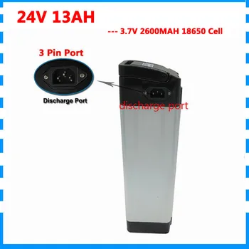 

24V 13AH Silver fish batterie 24 V lithium ion E bike battery 15A BMS top discharge with 29.4V 2A Charger Free customs fee
