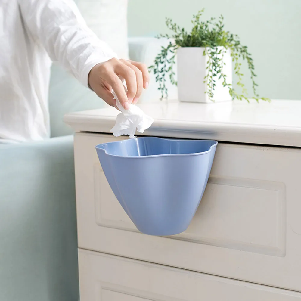 Folding Waste Bin Kitchen Cabinet Door Hanging Trash Bin Trash Can Wall Mounted Trashcan For Bathroom Toilet Waste Storage