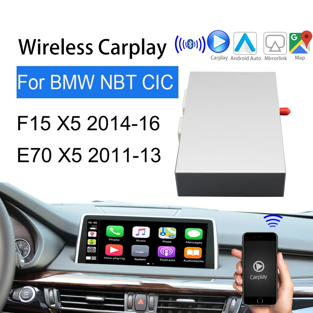 3-Wireless Apple Carplay Activator Support Android Auto Interface Reverse Camera For BMW F15 CIC NBT 2011-2013-2016 X5 E70