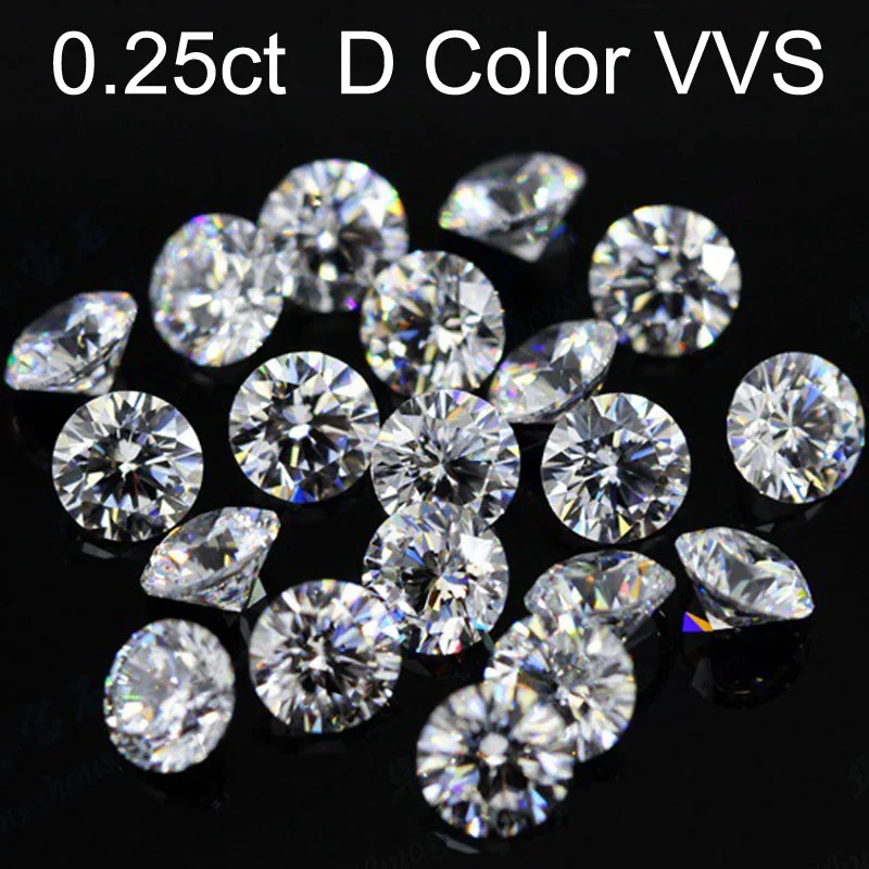 

Loose Gemstones Moissanite D Color 0.25ct 0.25 Carat 4mm Clarity VVS Round Jewelry Bracelet Diamond Ring Material Loose Stones