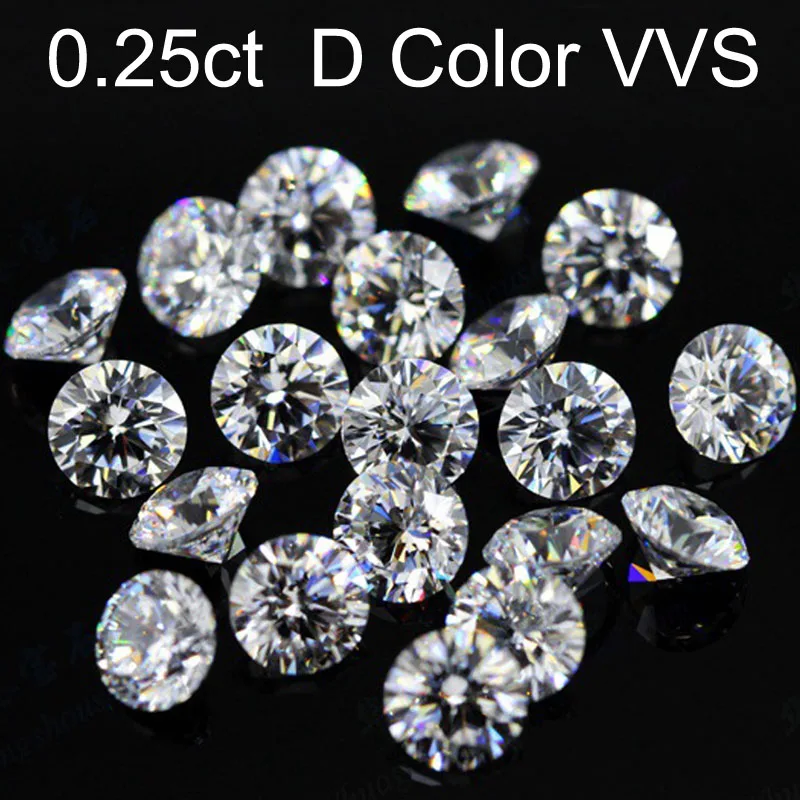 Свободные драгоценные камни Moissanite D Цвет 0.25ct 0 25 карат 4 мм четкость VVS круглый