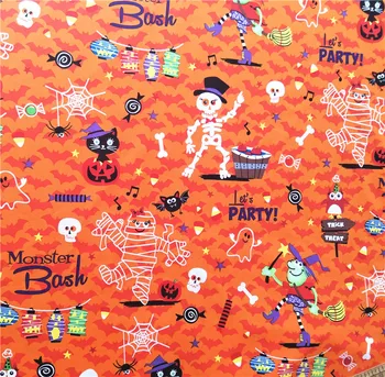 

50*140CM 100% Cloth Halloween Pure Cotton Handmade Diy Home Textile Sewing Quilting Fabrics for Patchwork Needlework