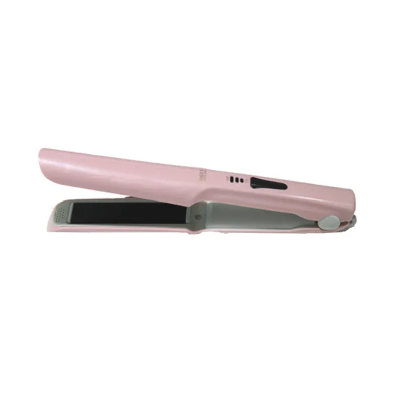 

2 In 1 Wireless Hair Curler Straightener Mini Charging Hair Curler Usb Straight Hair Straightener Style Tooling A24 Pink