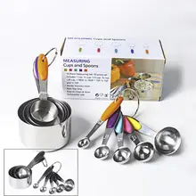 Бытовой Кухня Нержавеющая сталь мерного стакана комплект мерных ложек измерительные инструменты для Кухня выпечка аксессуары