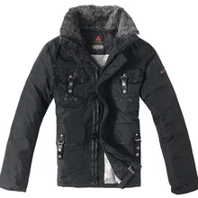 Мужская повседневная одежда, мужской брендовый пуховик с несколькими карманами и отстегивающимся меховым воротником, мужская верхняя одежда