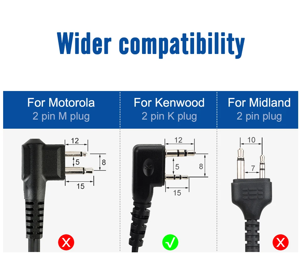 EHK010 Radio Accessories Motorcycle Helmet Headset 2Pin Finger PTT Dual Speakers