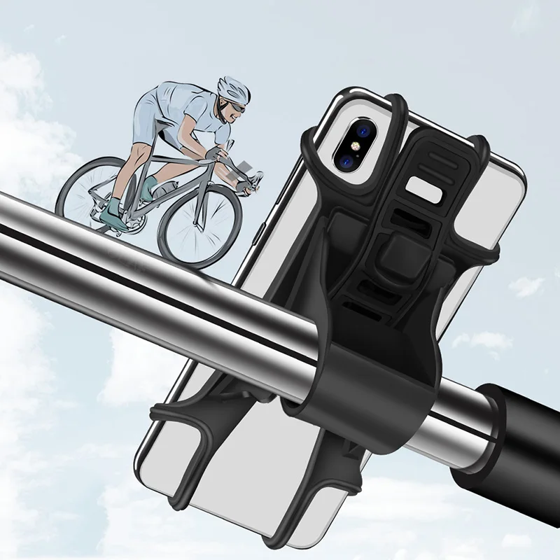 

Bicycle Mobile Phone Holder Silicone Navigation Bracket Handlebar Stand for bicycle GPS Device for IPhone Xiaomi Universal Phone