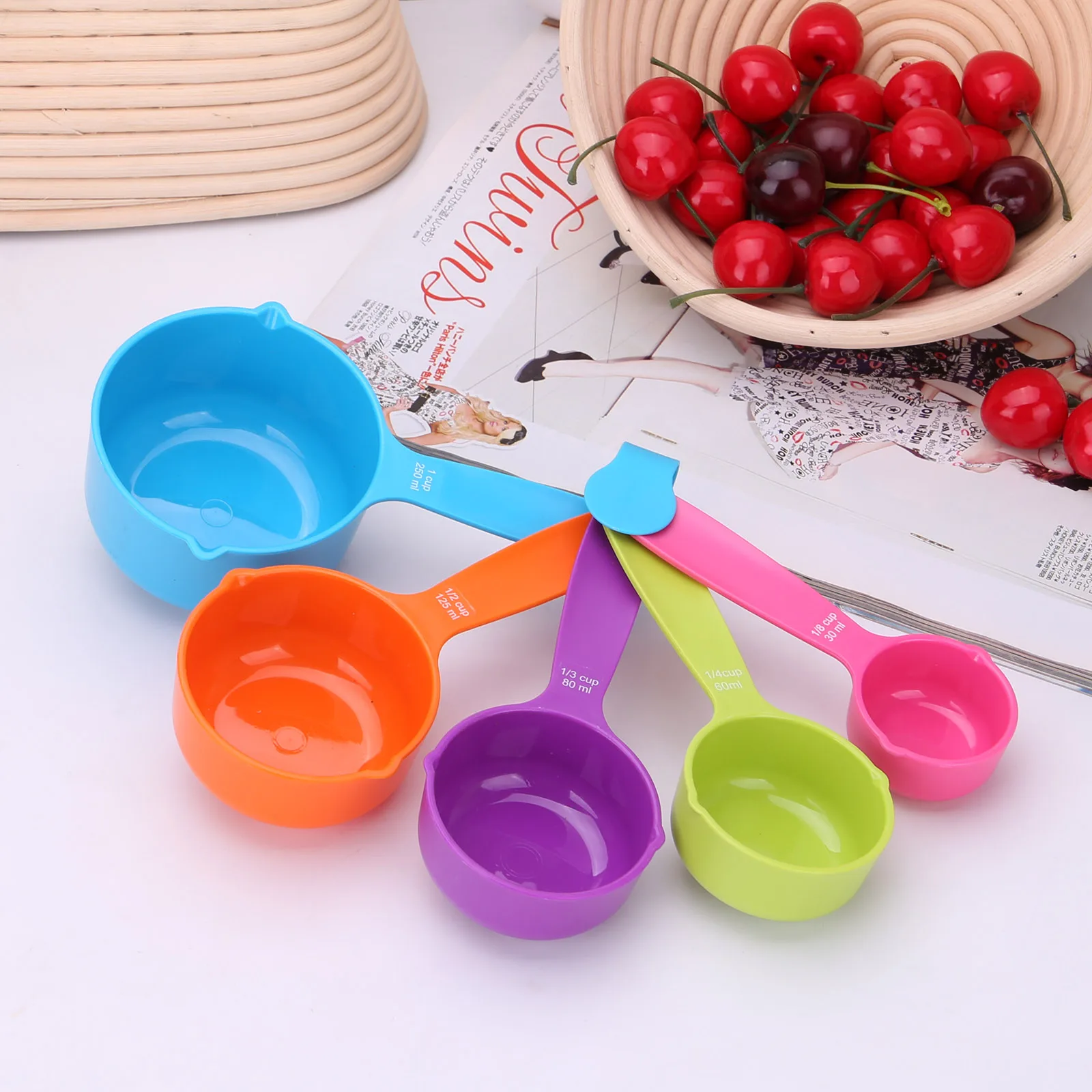 

Super Useful Colorful 5pcs Measuring Spoons Kitchen Tools Measuring Cups Baking Utensil Set Measuring Environmentally Friendly