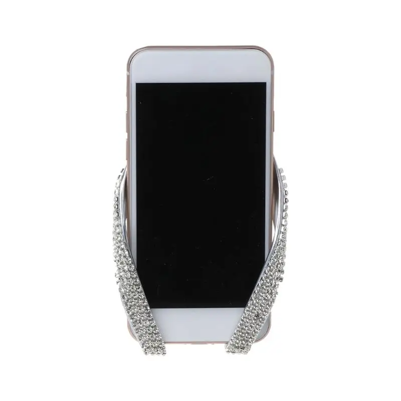 Crystal Crystal Rhinestone Car Mobile Phone Holder Air Vent Mount Diamond ABS Phone Stand Holder Adjustable For iPhone For GPS