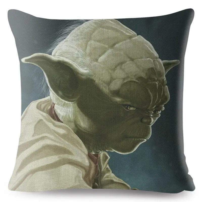 Movie Star Wars Print Pillow Cover 45*45cm Square Cushion Cover Beige Linen Throw Pillows Cases Sofa Home Decor Cushion Covers