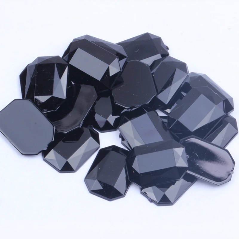 200pcs 6x6mm Square Black Flatback Shiny Glass Crystals Rhinestones Hotfix  Glue-Back Rhinestones For Clothes Garment Decoration