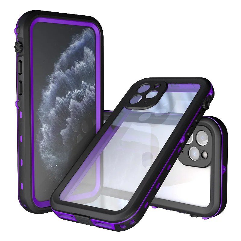 DOT Purple SHELLBOX водонепроницаемый чехол для iPhone 11 Pro Max 360 Защита противоударный чехол для плавания и дайвинга чехол для телефона подводный чехол - Цвет: DOT Purple