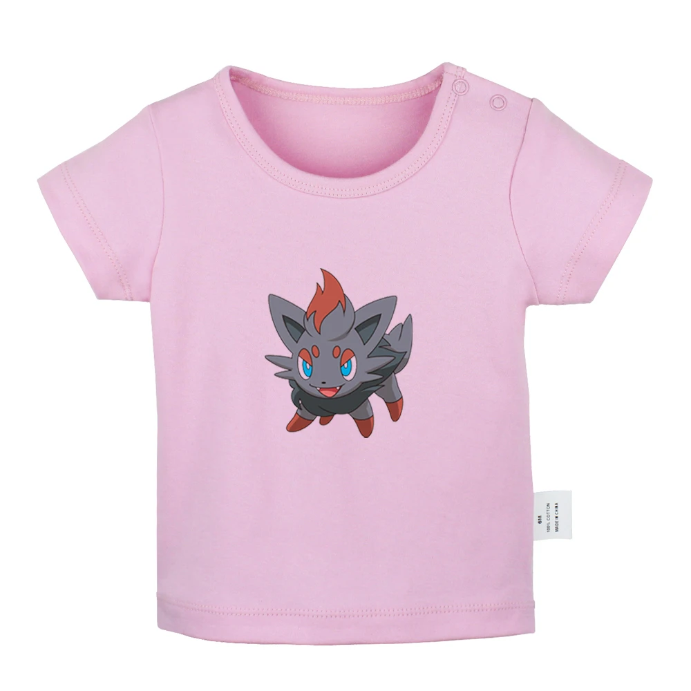 Футболки для новорожденных с рисунком из мультфильма «Pokemon Oddish Wartortle Zorua Goldeen»; однотонные футболки с короткими рукавами для малышей - Цвет: JbBabyYP658D