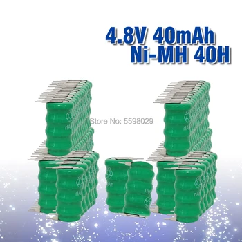 

10-100pc Ni-MH Rechargeable Button Cell Battery 4.8V 40MAH With Pins For Car LED Torch Lenser PLC Data backup power