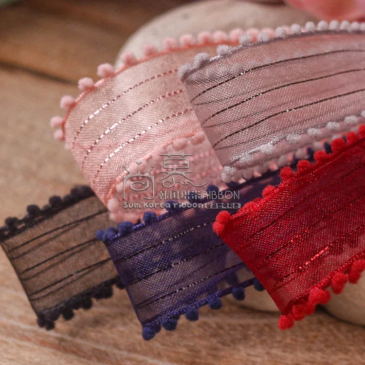 

100yards 10 16 25 38mm double velvet picot mesh organza sheer ribbon for hair band diy accessories party craft supplies
