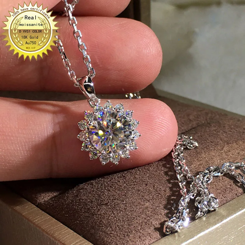 

Твердые Au750 18K золото Цепочки и ожерелья 1ct синтетический бриллиант DVVS цвет с национальными сертификат 006