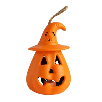 

Halloween Pumpkin Lamp LED Luminous Resin Small Pumpkin Lamp Halloween Dress Up Props Desktop Decor Horror Happy Halloween A03