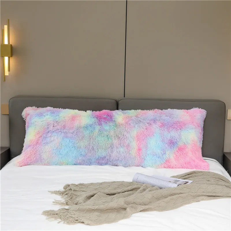 Home Decor Bedding Long Pillowcase 148x53cm Plush Double Pillow Case Soft Cozy Fluffy Large Cover for 1.5m Bed | Дом и сад