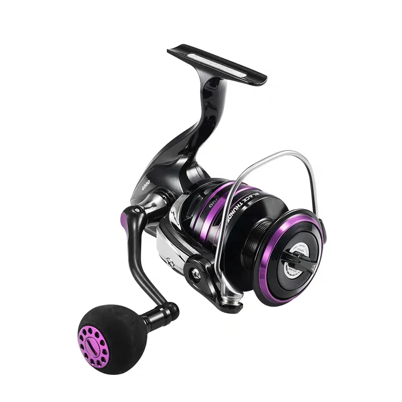 purple spinning reel