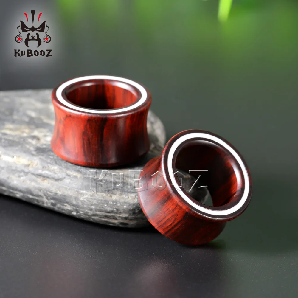 KUBOOZ Wood Ear Piercing Plugs Gauges Expanders Fashion Body Jewelry Earring Tunnels Stretchers 2PCS piercing jewelry,body piercing earrings,ear piercing jewelry,body piercing jewelry,body jewelry