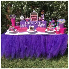 Тюлевая оборка для стола Набор посуды Ткань Свадебная вечеринка Декор ко дню рождения твердая принцесса стол юбка s милые украшения