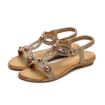 

Bohemian Style Classic Floral Sandals Women Comfortable Flat Bottomed Summer Shoes Ladies Party Beach Sandals X9X075281