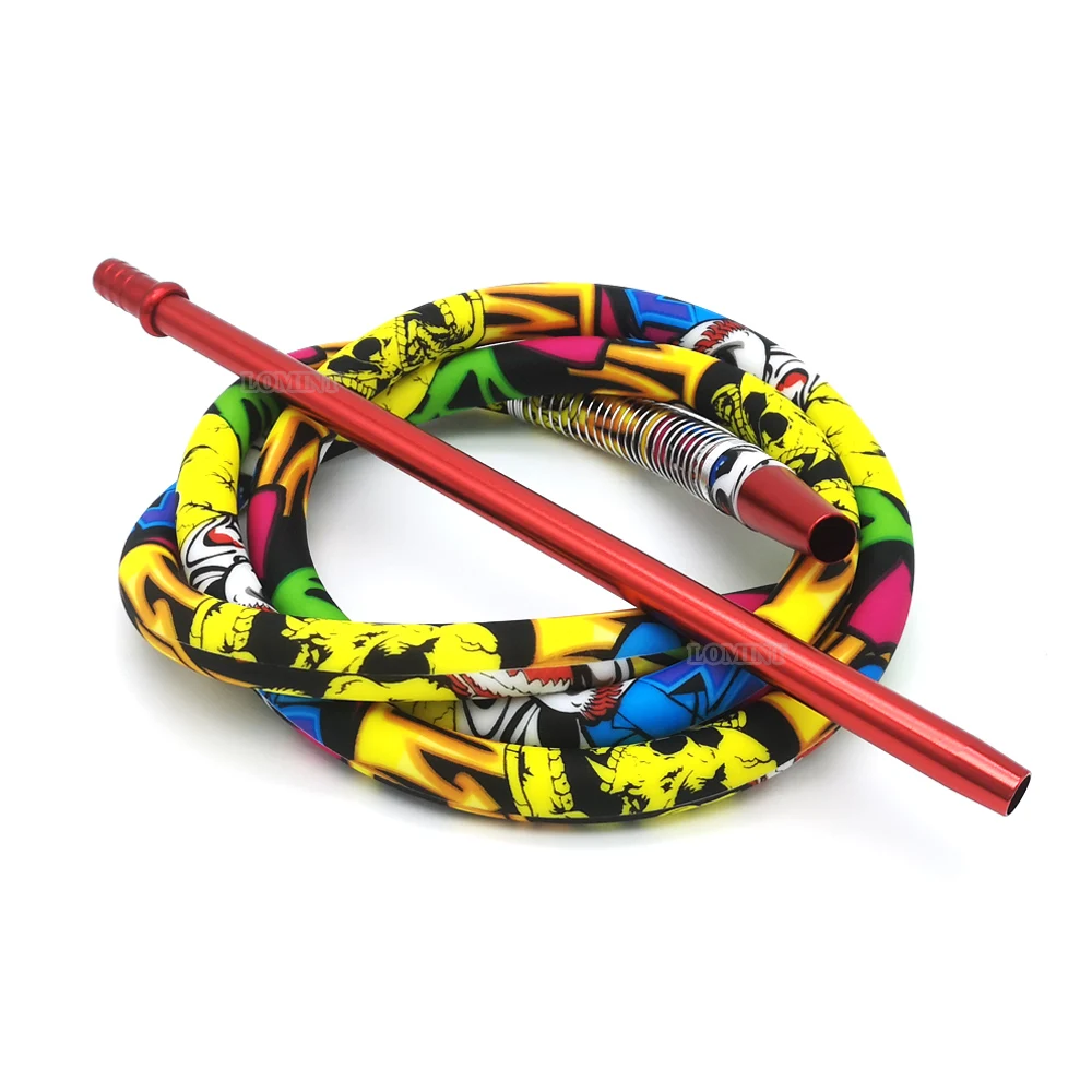 Hookah Accessories Hookah Mouthpieces LOMINT Cool Nice Colorful Soft Touch Hookah Hoses With Aluminum Handle Mouthpiece Highly Elastic Spring LM-H061