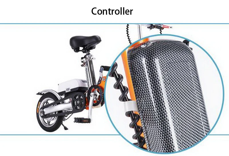 Cheap Electric Bicycle Two Wheels Electric Bicycle 36V 12 Inch Orange/Black Foldable Electric Scooter Adults With Seat 28