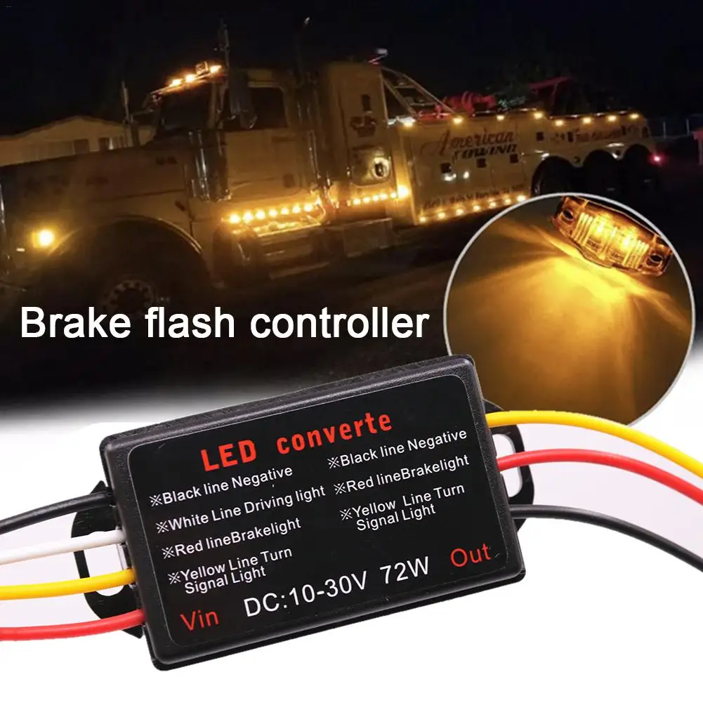 

10-30V Truck Pickup Truck LED Side Light Multi-function Brake Flash Controller Modified Lamp DRL Controller Car Accessories