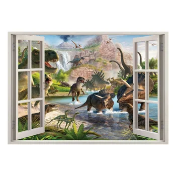 

1Pc Creative Disanour Pattern Sticker Fake Window Decal Tower Landscape Decorative Waterproof Sticker