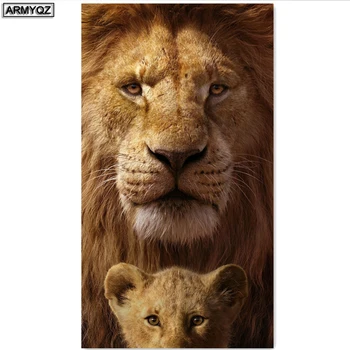

5D DIY Diamond Painting Animals Embroidery Lion King Rhinestone Full Square Drill Mosaic Lovely Kid Gift Modern Home Decor