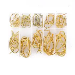100Pcs 3#-12# Assorted Durable Sharpened Metal Fishing Hooks Fishhooks Tackle