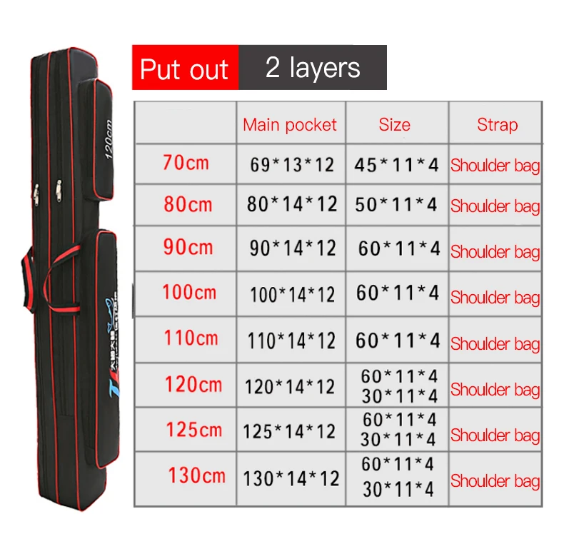 Оксфордская Рыболовная Сумка 120 см 2/3 слойная Складная удочка сумка для живота катушка Рыболовная Снасть сумка для переноски сумка для путешествий сумка для хранения XA155G