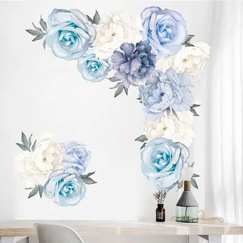 

Peony Flower Combination Wall Sticker Tv Background Wall Living Room Bedroom Home Decor Gift Pvc High Quality Wall Stickers ##4