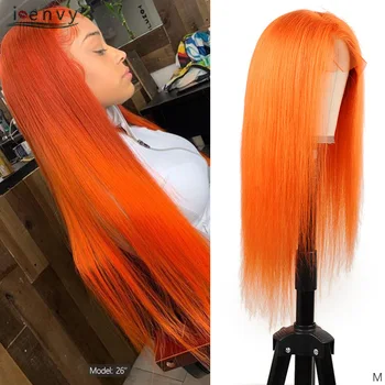 

Orange Full Lace Human Hair Wigs Straight Pre Plucked Brazilian Remy Ombre 613 Blonde 360 Full Lace Wigs For Black Women 150%