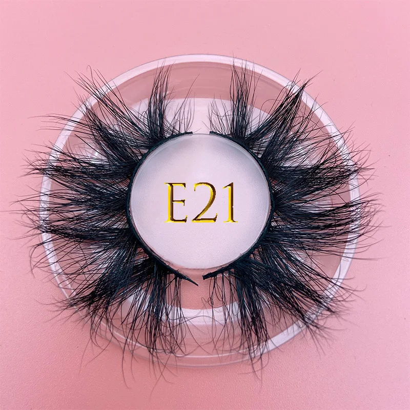 25mm E06 MIKIWI 100% handmade natural  thick  Eye lashes wispy makeup extention tools 3D mink hair volume soft false  eyelashes