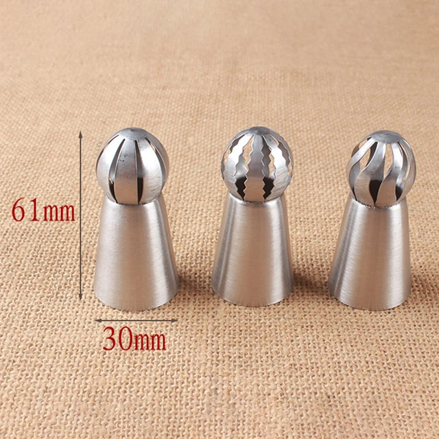 1Dc/3Db Orosz Virágmokar Csövek Fúvókák Rozsdamentes Acél Gömb Alakú Dekorációs Szerszám Konyhai Kiegészítők - Image 4