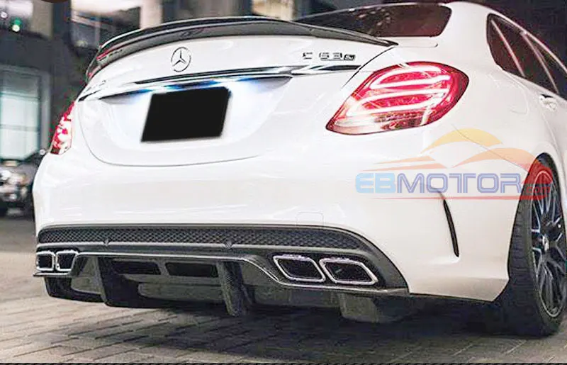 Задний диффузор из настоящего углеродного волокна для Benz W205 C-Class C63/S AMG Sedan 2015UP M128