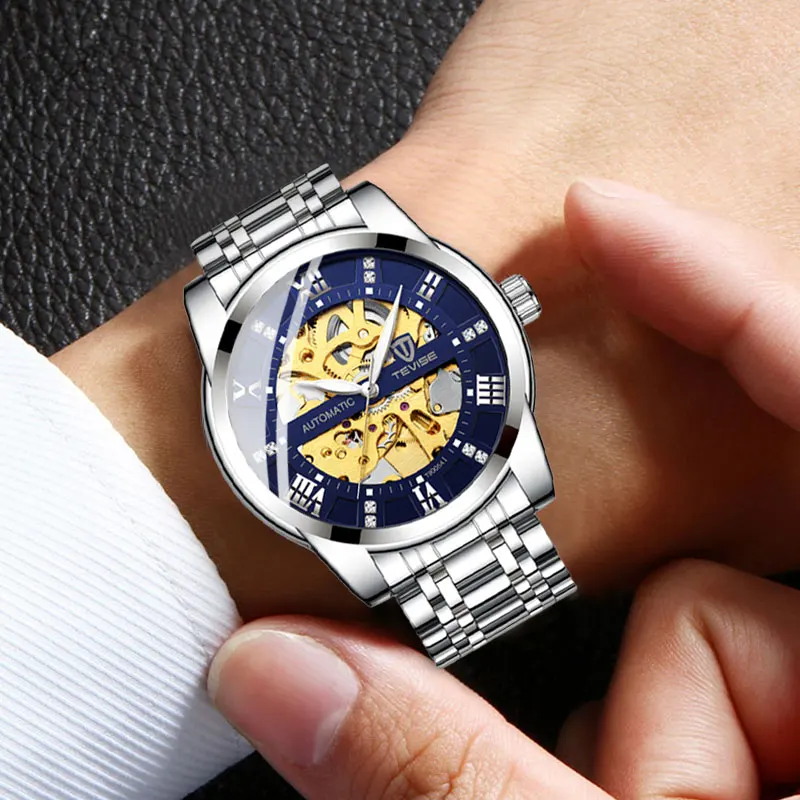 TEVISE Топ бренд Роскошные мужские с автоматическим заводом, мужские наручные механические часы с автоматическим подзаводом часы модные мужские часы Relogio Masculino