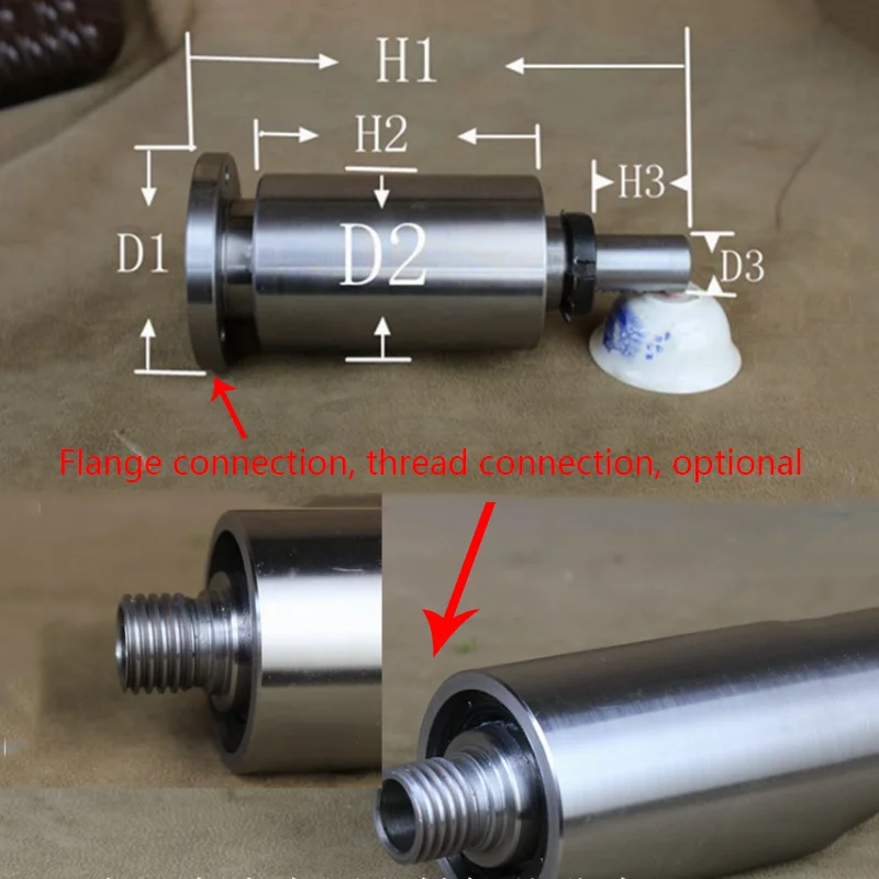 80/100/125 small lathe spindle, high-strength threaded flange, woodworking lathe head assembly