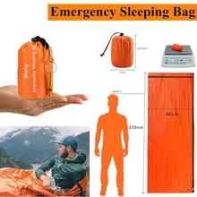 Аварийный Мешок Bivy, спальный мешок для выживания аварийное одеяло легкий и компактный механизм для выживания со свистком+ карабином